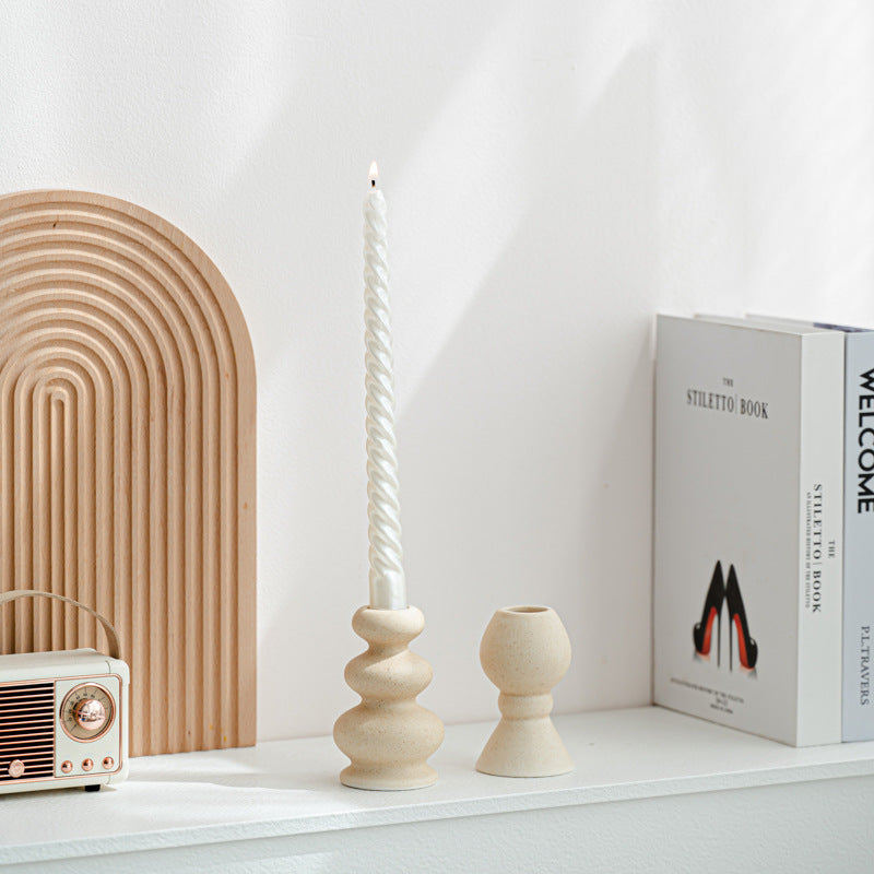 Spiral Ceramic Taper Candle Holder