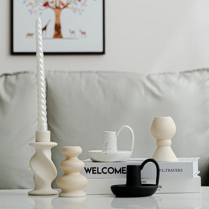 Spiral Ceramic Taper Candle Holder