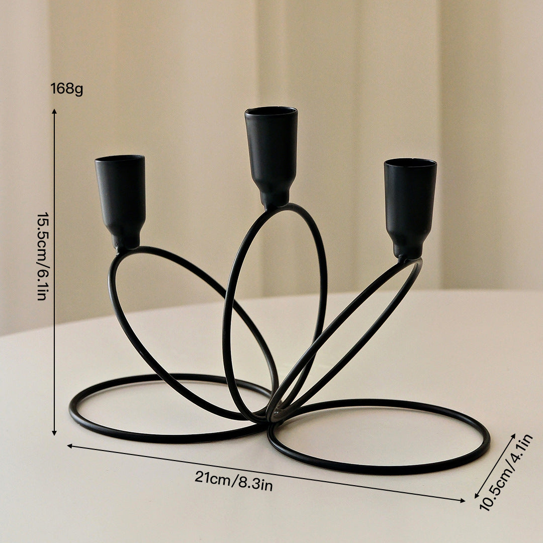 3-Arm Metal Wire Candelabra