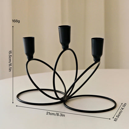 3-Arm Metal Wire Candelabra