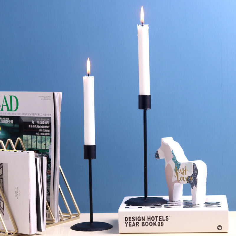 Minimalist Black Taper Candle Holders