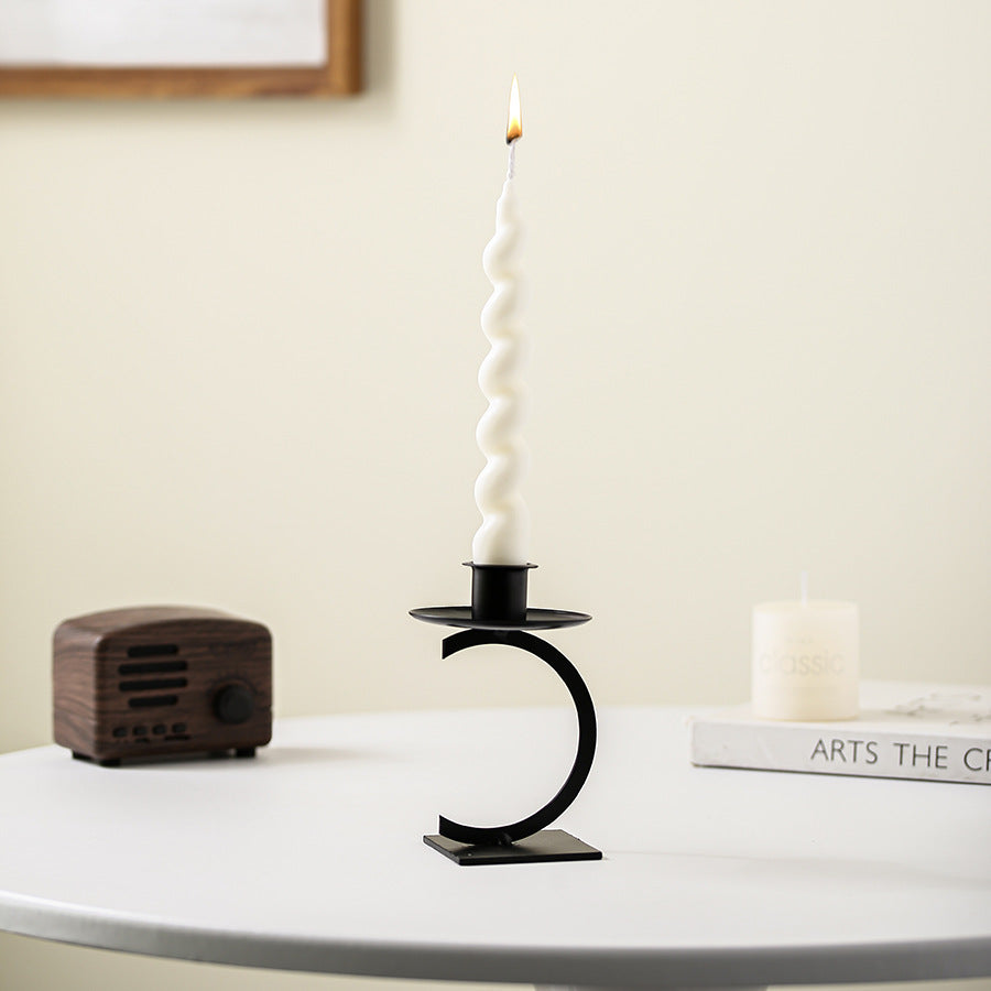 Geometric C-Shape Candle Holder