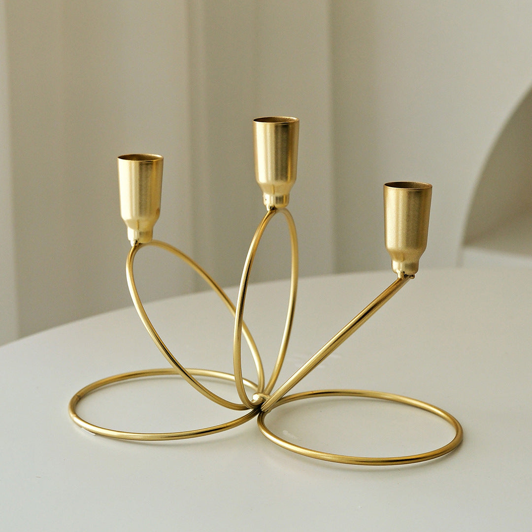3-Arm Metal Wire Candelabra