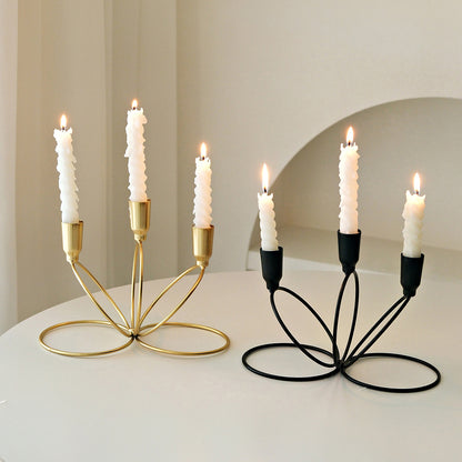 3-Arm Metal Wire Candelabra
