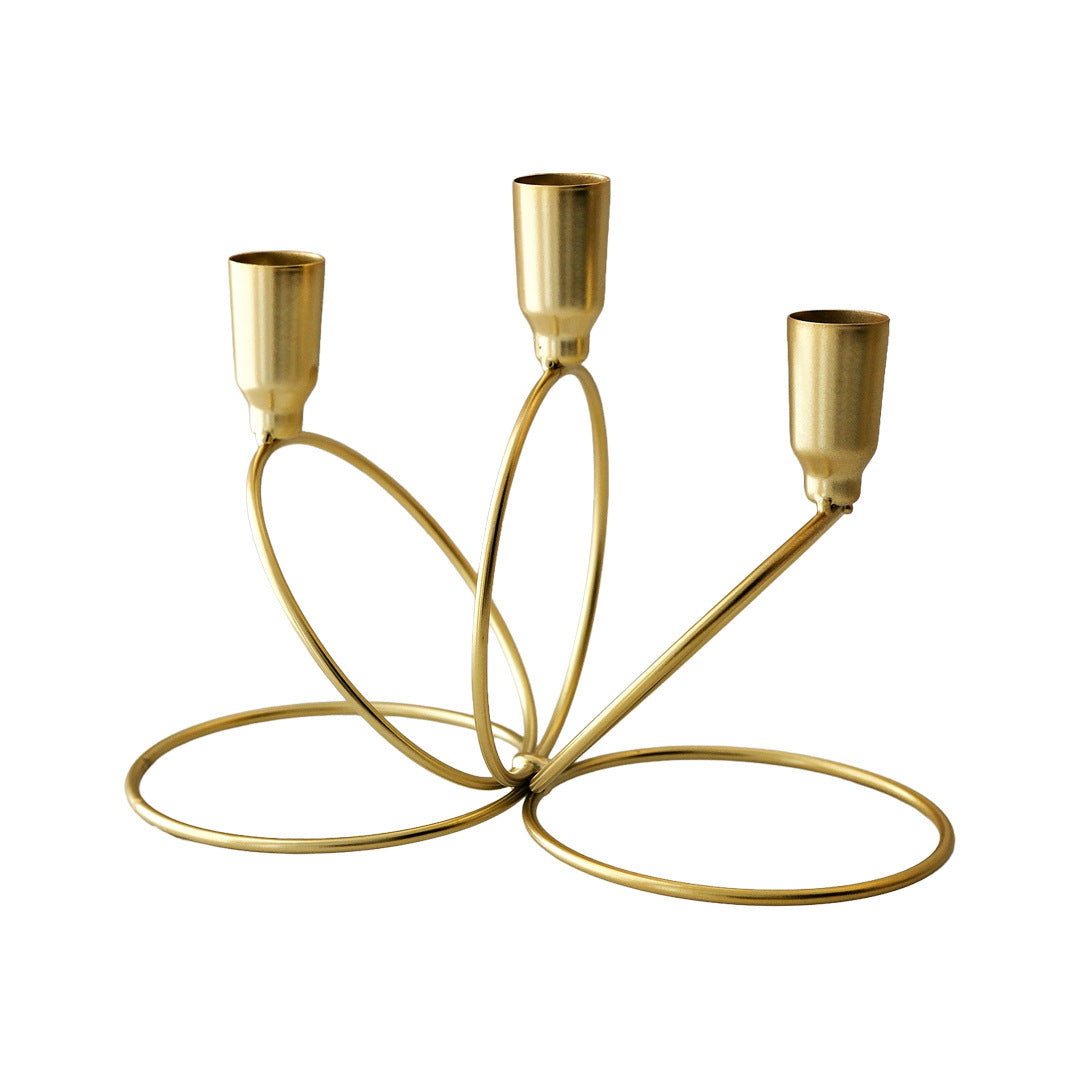 3-Arm Metal Wire Candelabra
