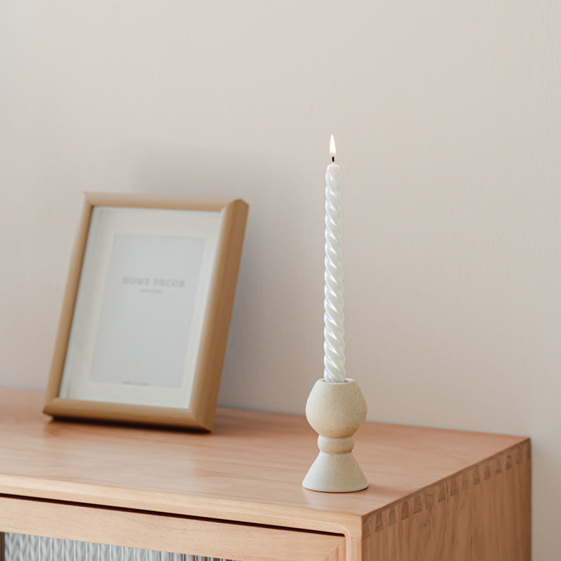 Spiral Ceramic Taper Candle Holder