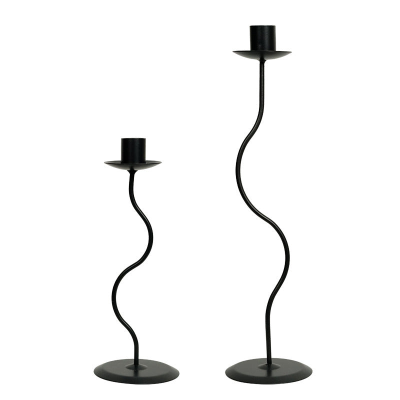 Minimalist Black Taper Candle Holders