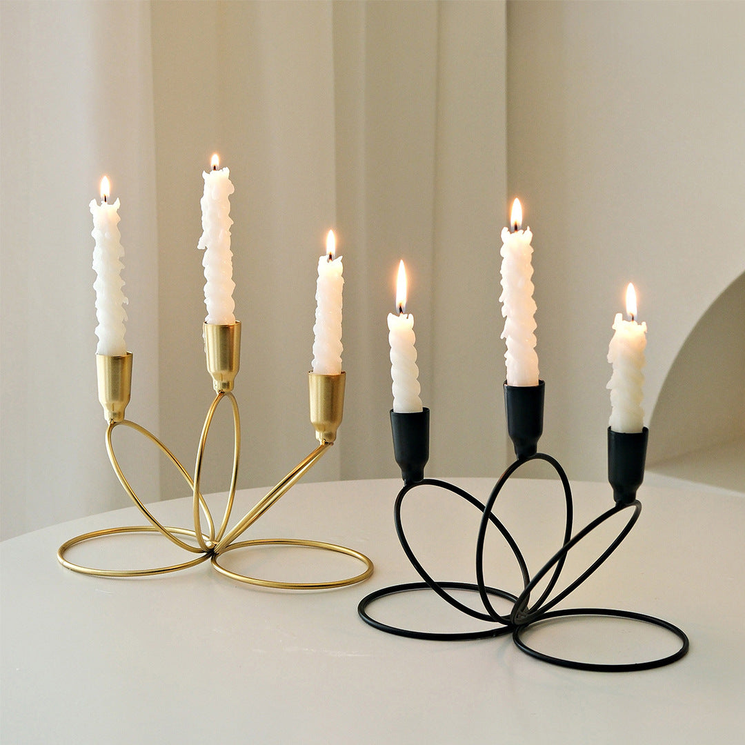 3-Arm Metal Wire Candelabra