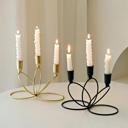 3-Arm Metal Wire Candelabra