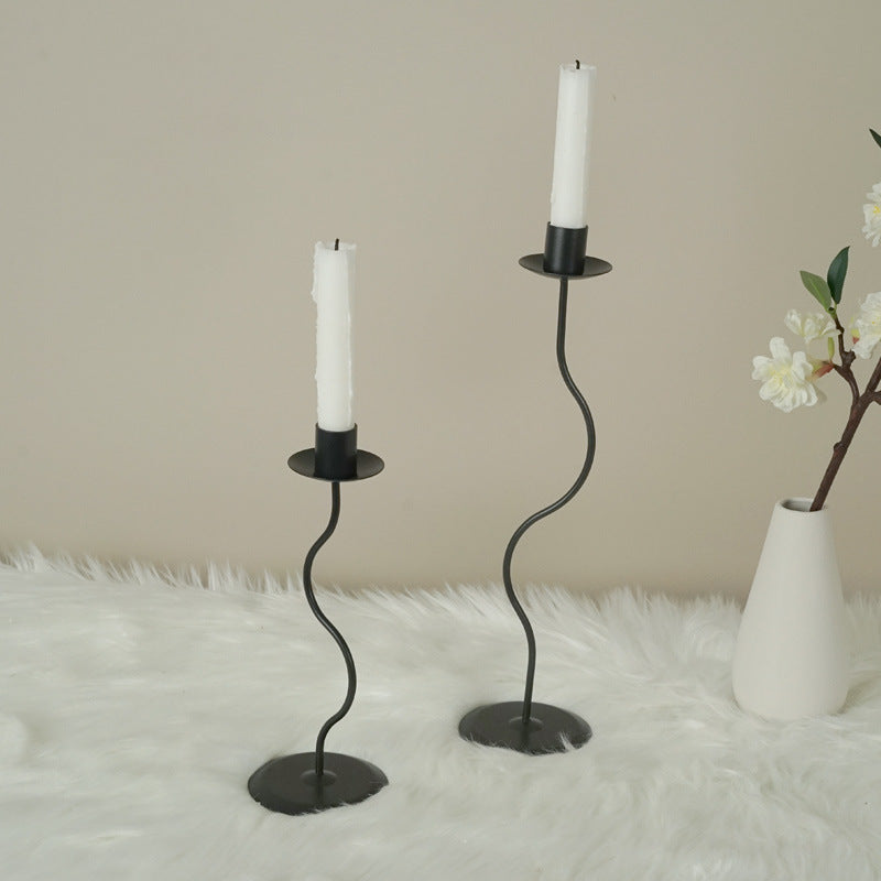 Minimalist Black Taper Candle Holders