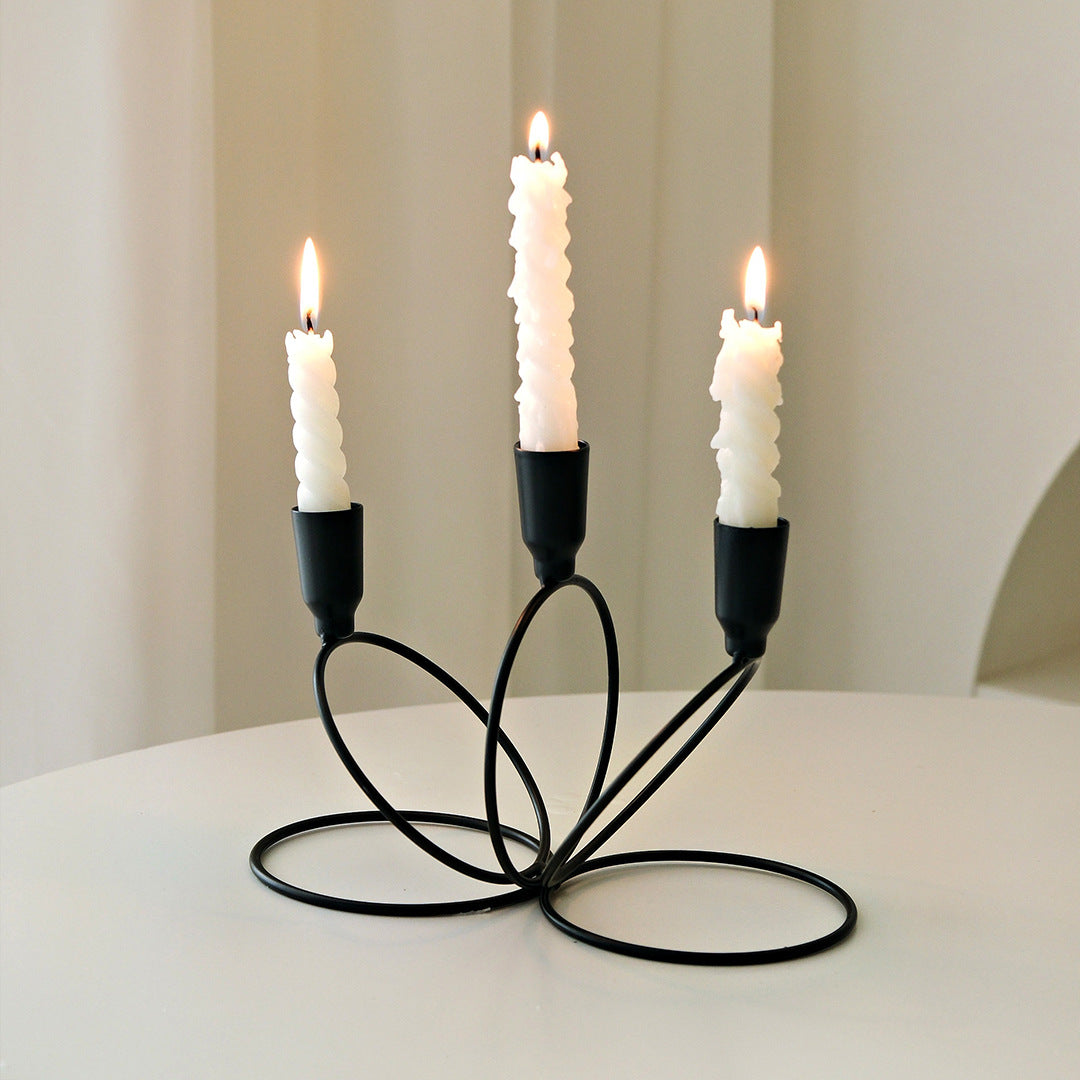 3-Arm Metal Wire Candelabra