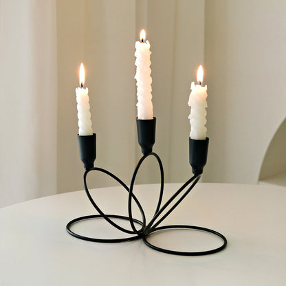 3-Arm Metal Wire Candelabra