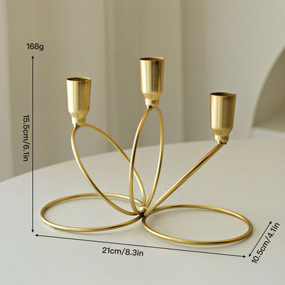 3-Arm Metal Wire Candelabra