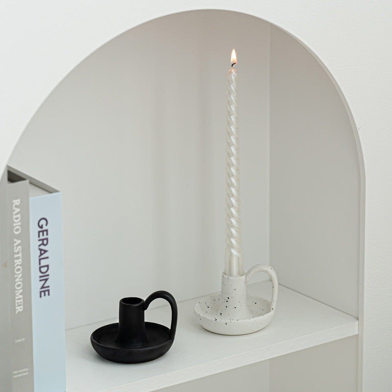 Spiral Ceramic Taper Candle Holder